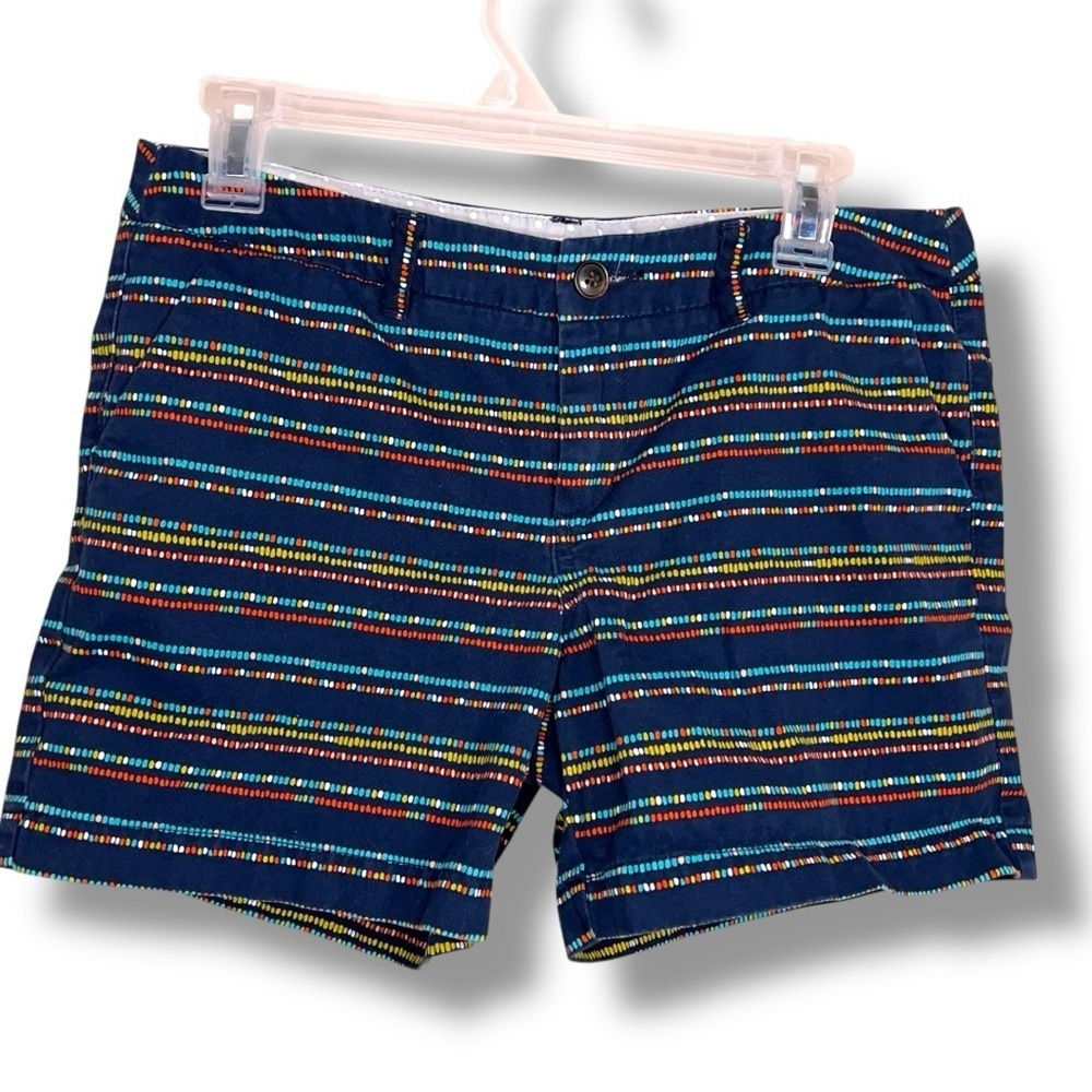 Size 6 Merona Blue Colorful Dot Print Stripes Southwestern Tribal Belt Loops